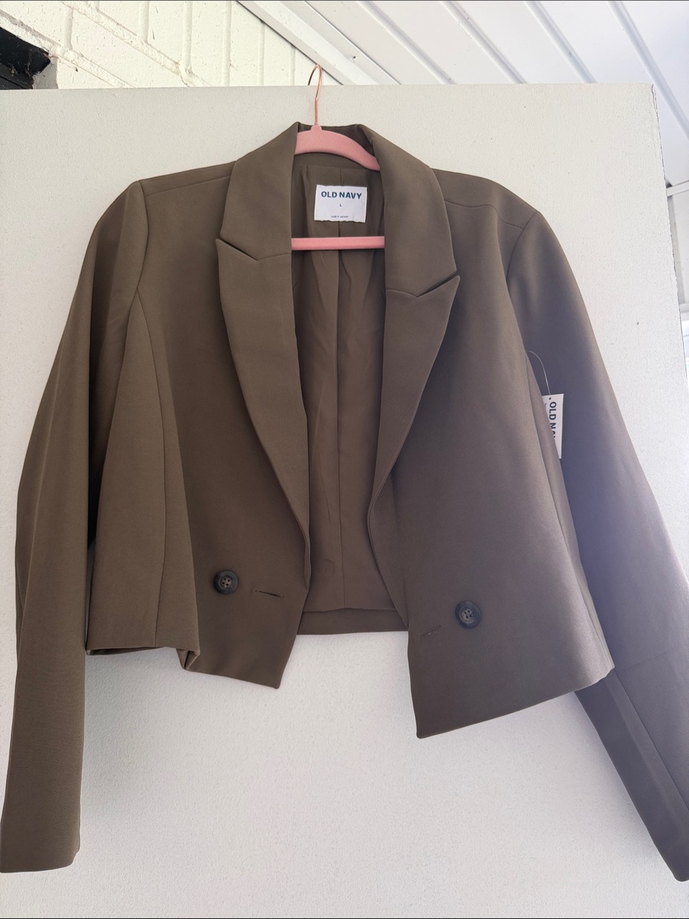 Old Navy Olive Cropped Blazer